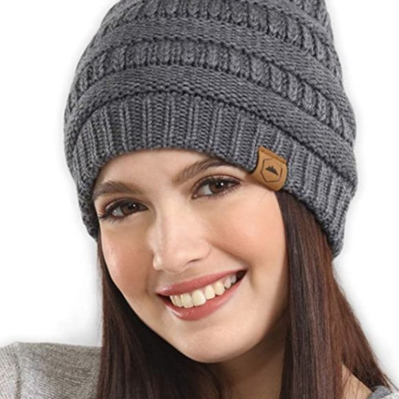 Womens Beanie Winter Hat - Warm Chunky Cable Knit Hats - Soft Stretch Thick Cute - Picture 14 of 16